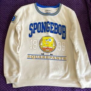 SpongeBob SquarePants White and Blue Varsity Sweatshirt